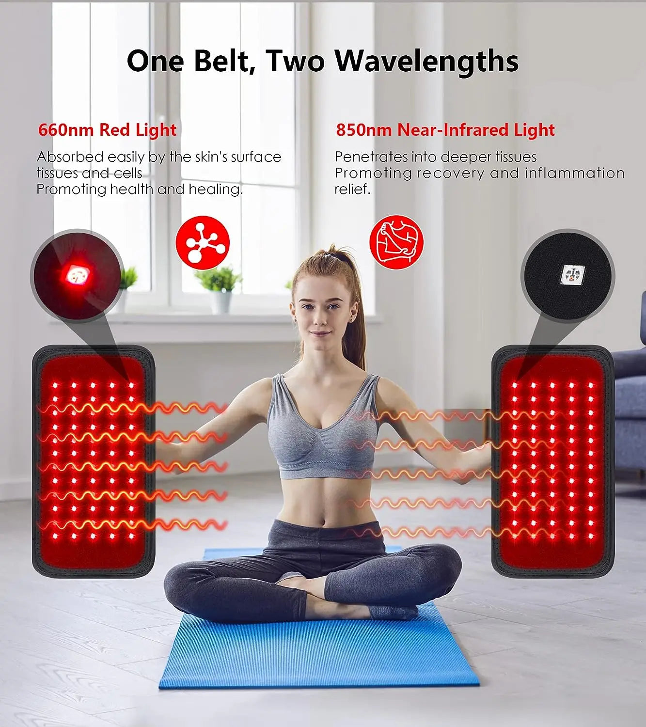 Compact Red Light Therapy Belt/Pad for targeted pain relief and recovery