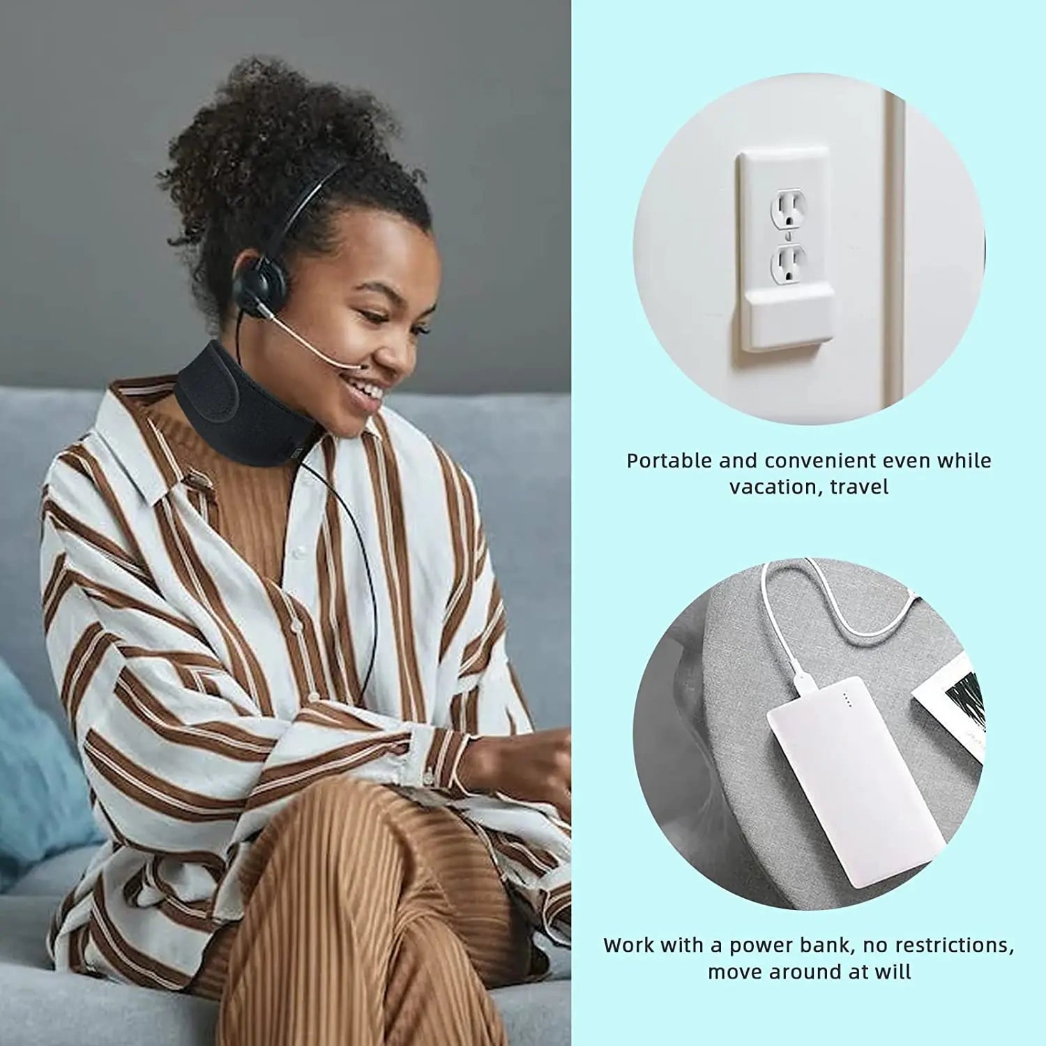 Red Light Therapy chin and neck belt for skin tightening, pain relief, and thyroid wellness