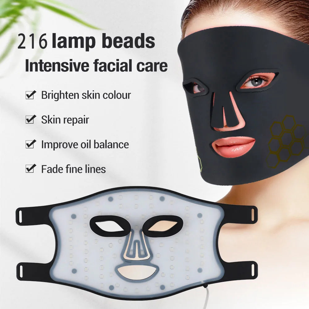 Facial Mask - Red Light Mask 460nm 660nm 850nm LED Beauty Devices Face Instrument Rejuvenation Skin Anti Aging Wrinkle Skin Repair